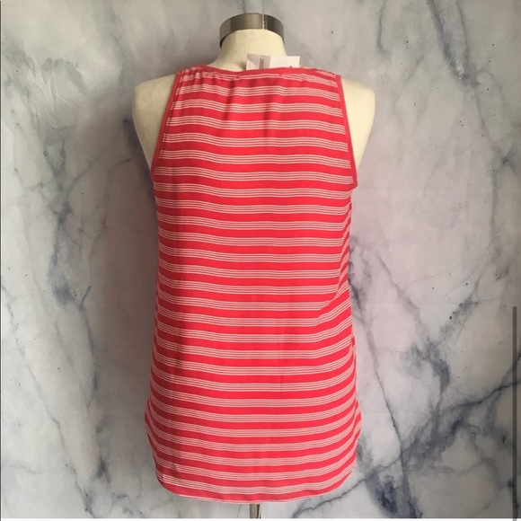 NWT Loft Pink & White Striped Sleeveless Blouse - Picture 4 of 8